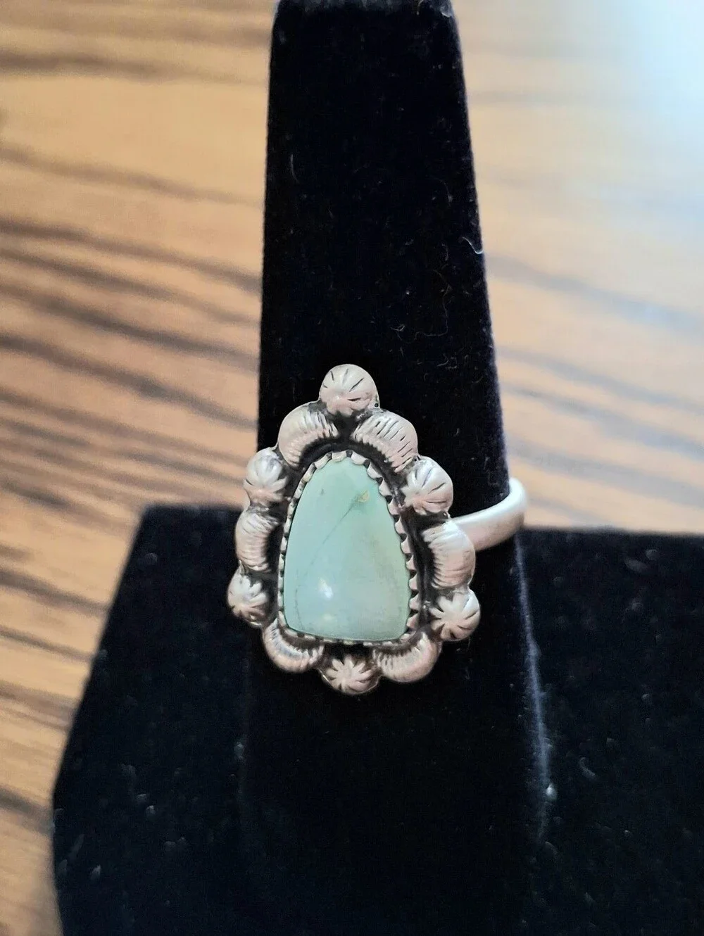 Turquoise Natural Stone Sterling Silver Hardware Size 7.5